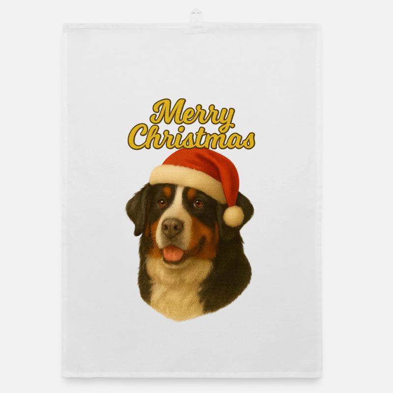 Berner Sennenhund Merry Christmas Pullover Organic Geschirrtuch