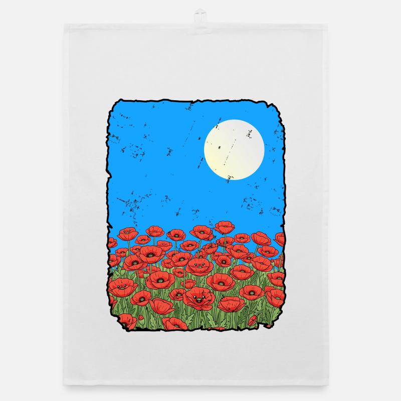 Mohnblumen Organic Geschirrtuch