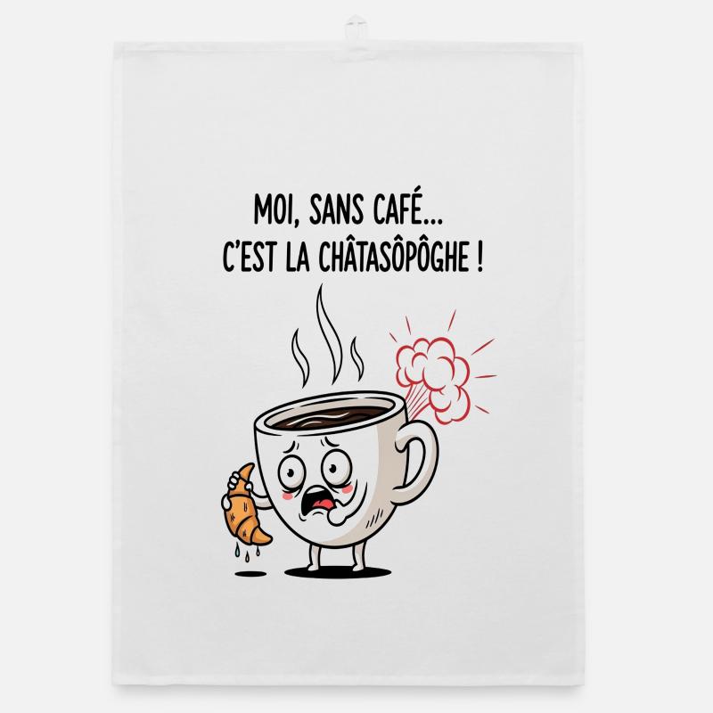 Dessin animé Café Crisis Mug Torchon bio