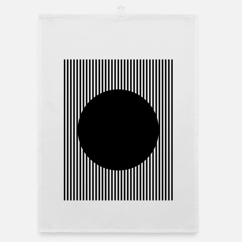 Black circle shape design Organic dish towel
