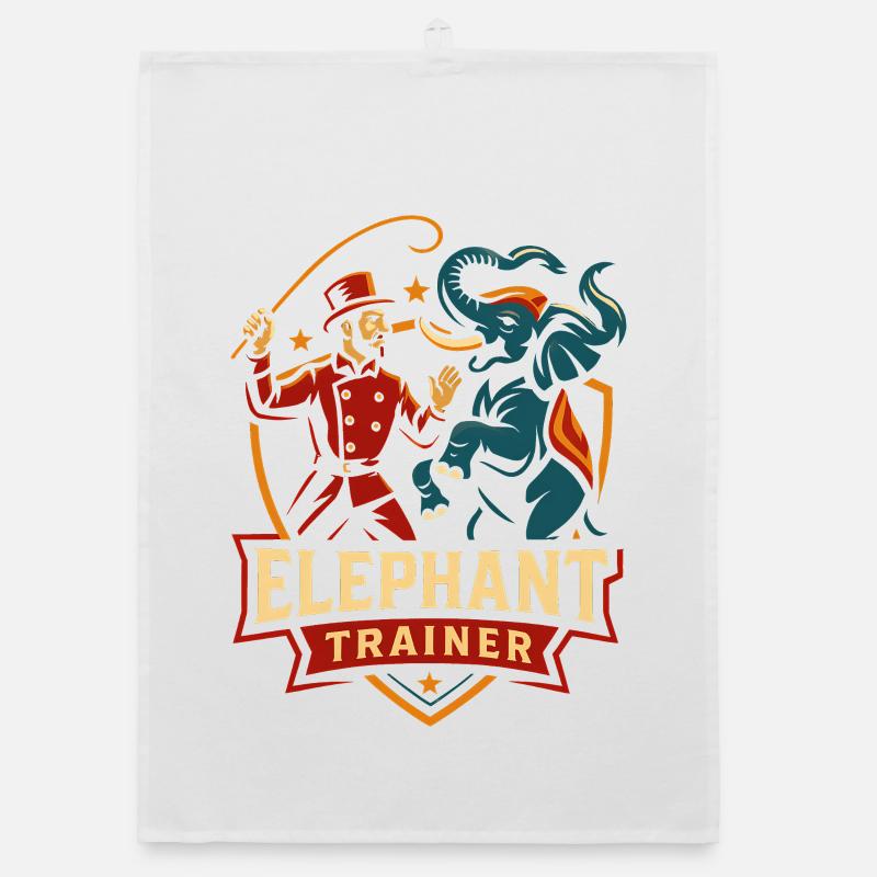Circus Elephant Trainer Funny Children's Circus Organic dish towel
