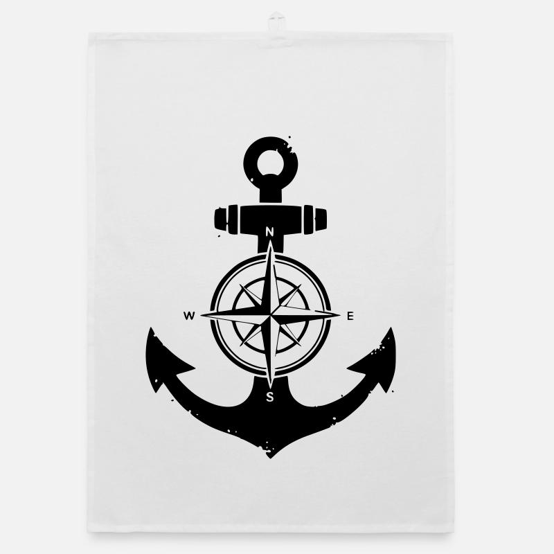 Anker Kompass Silhouette Organic Geschirrtuch