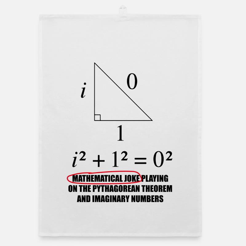 Lustiges Mathe-Motiv mit Pythagoras-Witz - Organic Geschirrtuch - Weiß