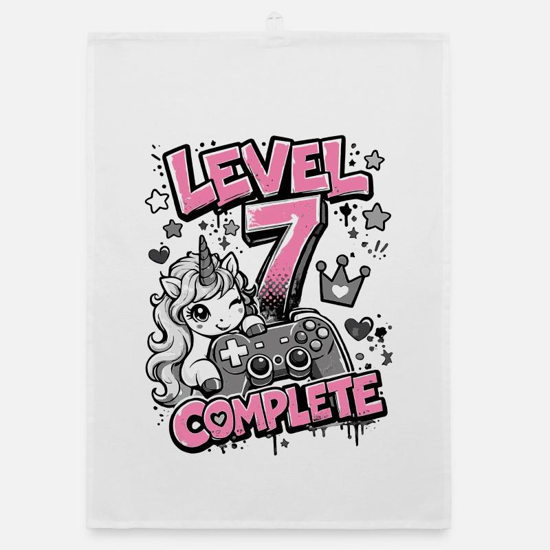 Level 7 Completed - Unicorn Controller Organic dish towel