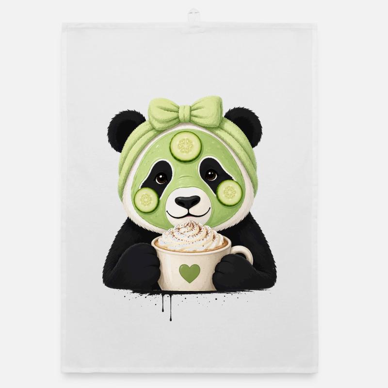 Motif beauté et soin de soi du panda Torchon bio