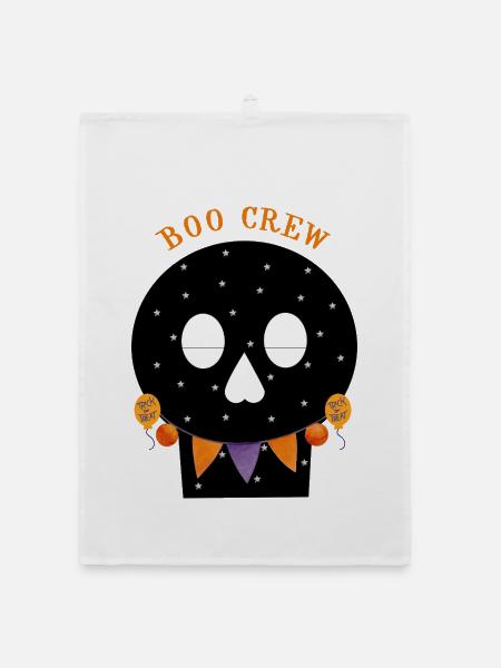 Starry Skull Boo Crew Halloween - Organic Geschirrtuch - Weiß - Vorne
