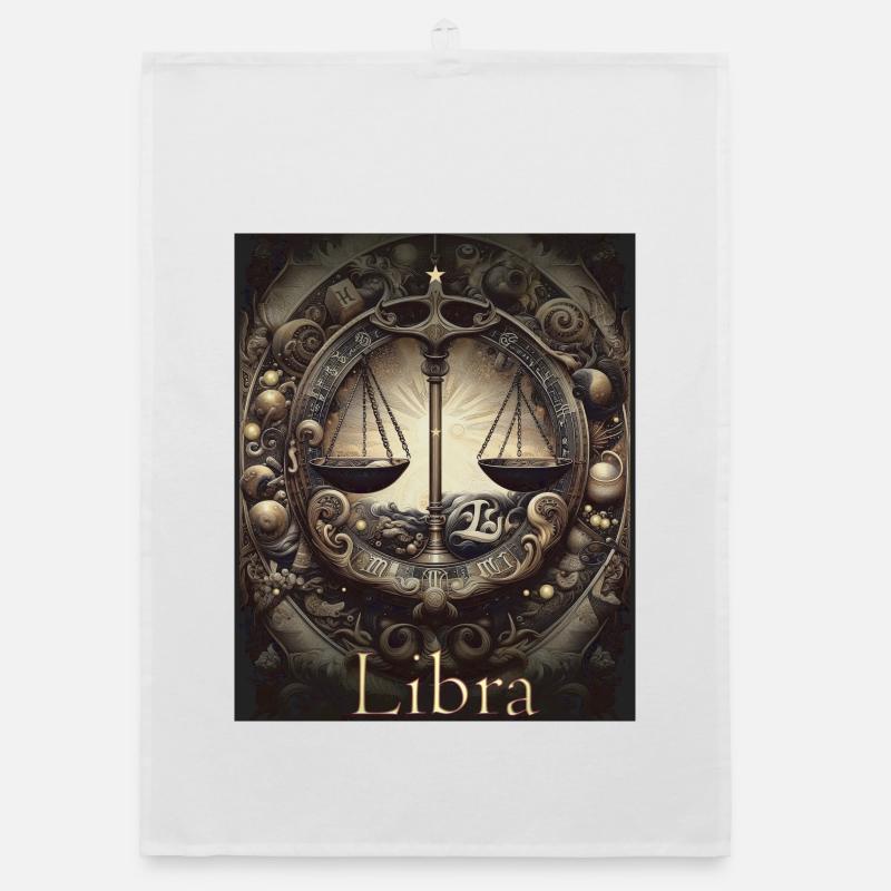 Libra Sternzeit Waage Sternzeichen - Waage - Organic Geschirrtuch - Weiß