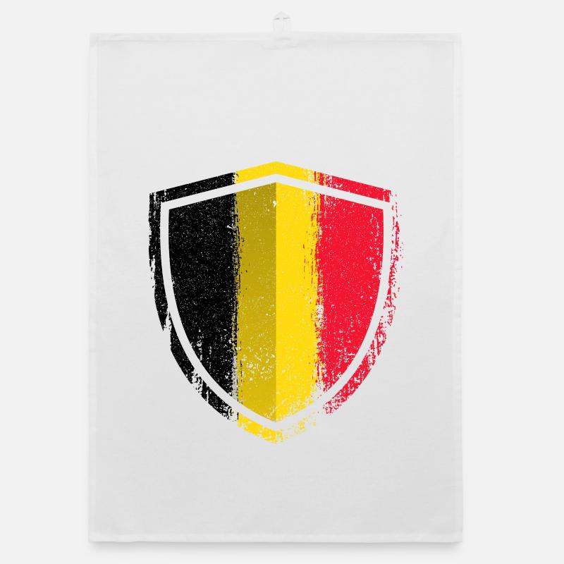 German Flag Shield Emblem - Organic dish towel - white