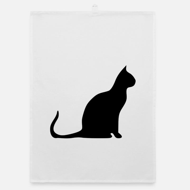 Chat noir chat Silhouettes de chats noirs Torchon bio