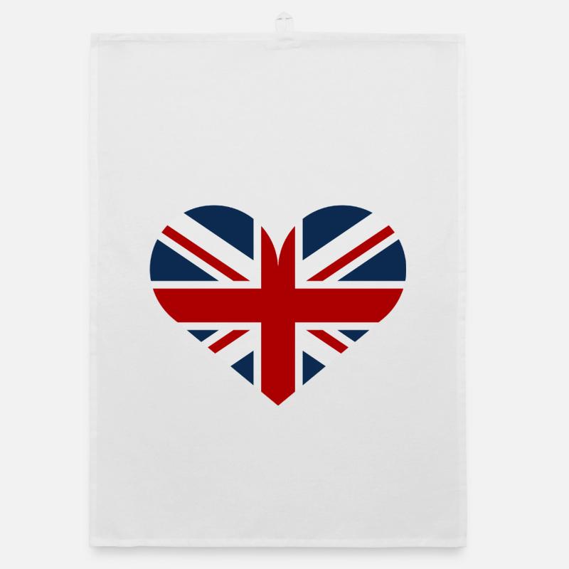 Flagge Großbritanniens in Form eines Herzens Organic Geschirrtuch