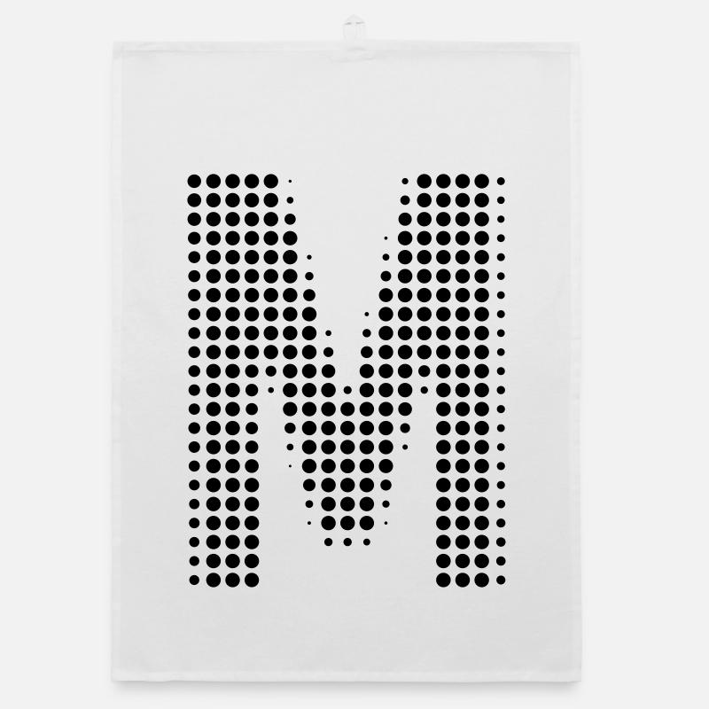 M Buchstabe Punkte Anfangsbuchstabe Geschenk Organic Geschirrtuch