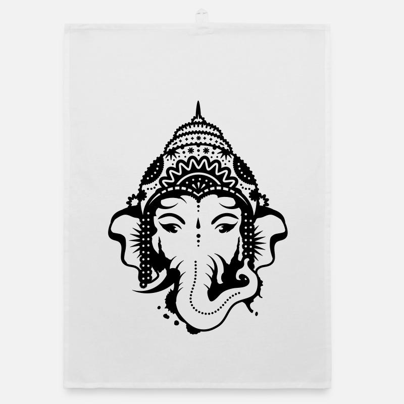 Kopf des Elefanten Gottes Ganesha Organic Geschirrtuch