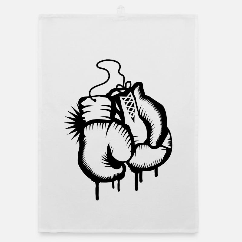 Deux gants de boxe dans le style de graffiti Torchon bio