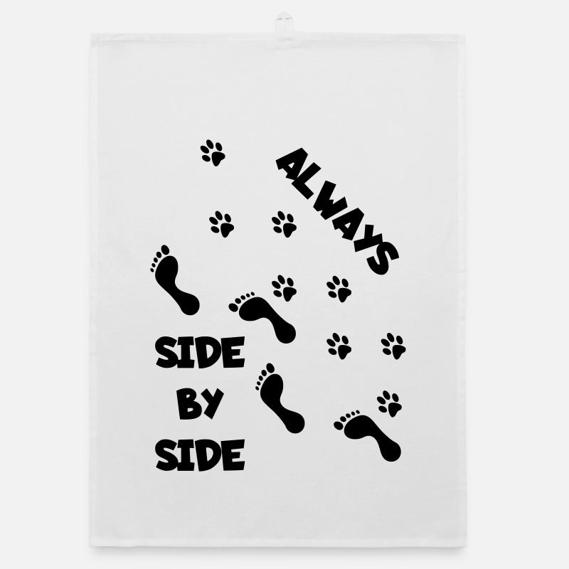 Côte à côte avec chien * Torchon bio