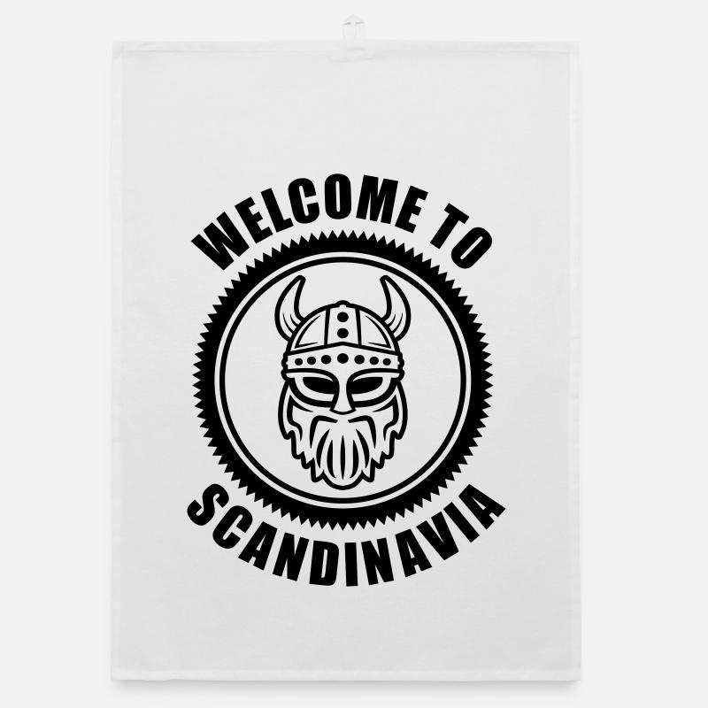 Wikinger Logo Welcome to Scandinavia Organic Geschirrtuch