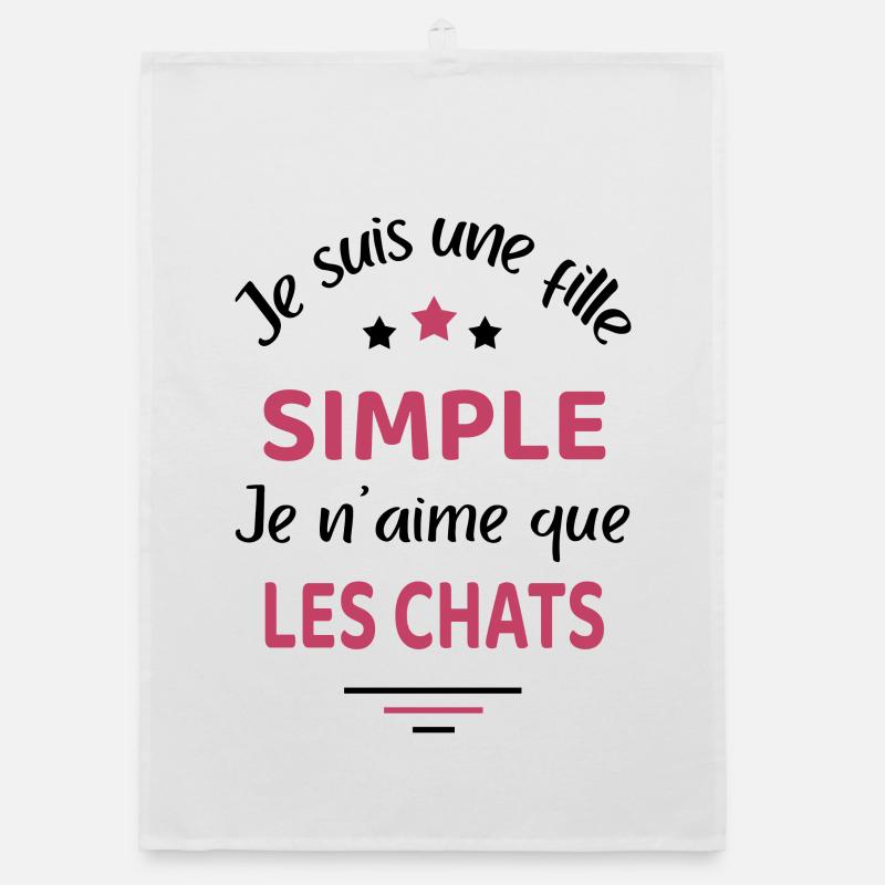 Fille simple chat humour chat Torchon bio