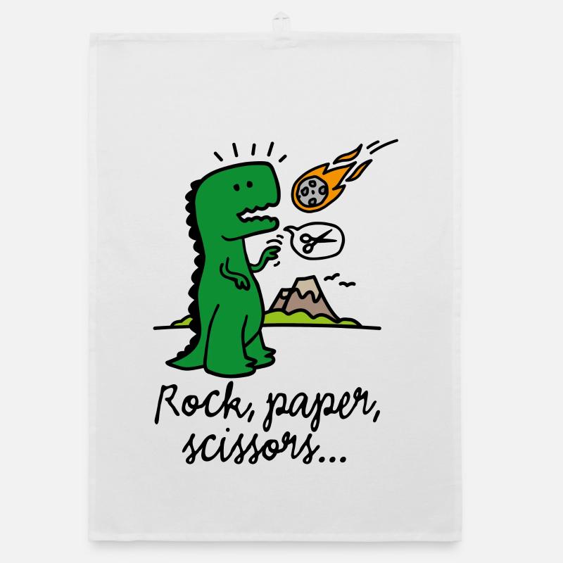 Ciseaux en papier de roche T-rex drôle de comète de dinosaure Torchon bio