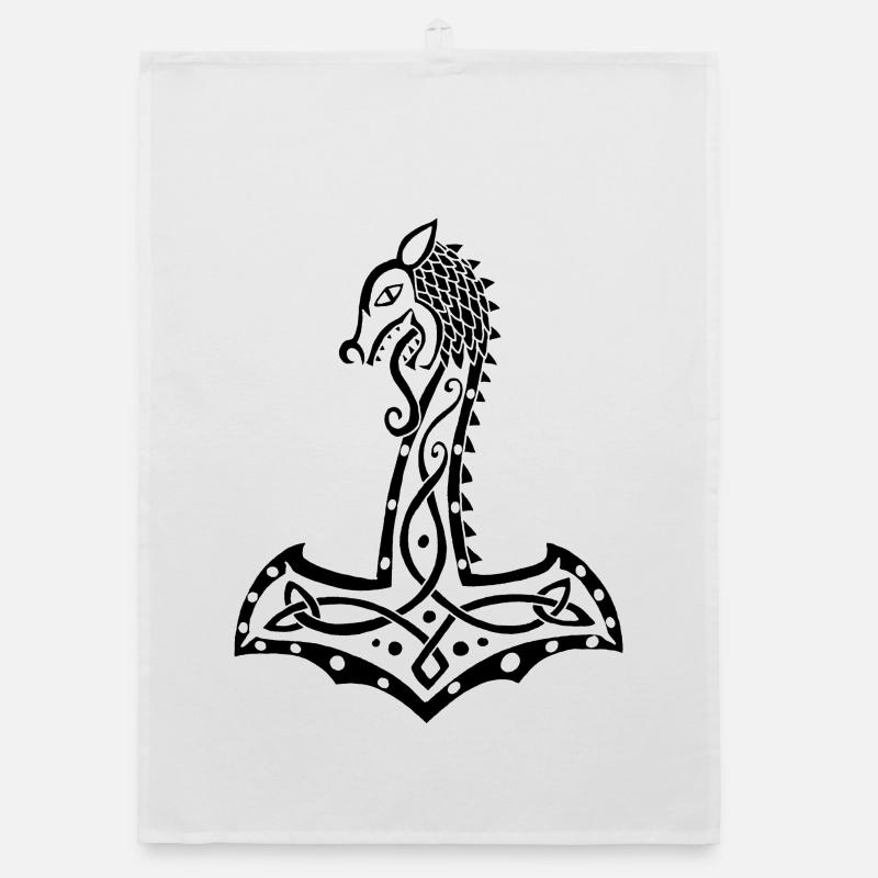 Loup noir et marteau de Thor Torchon bio