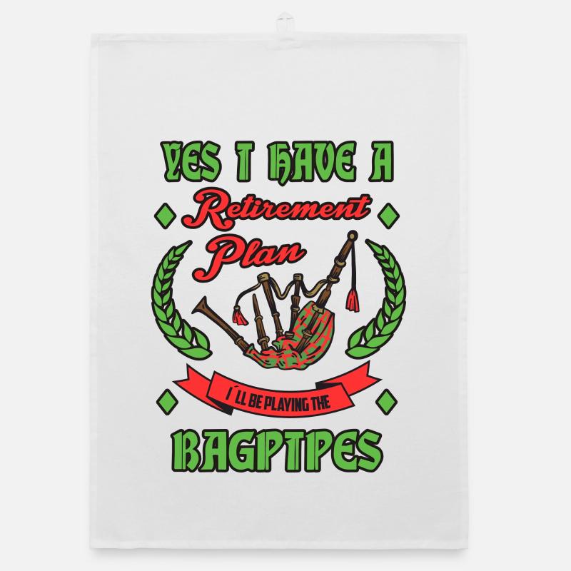 Pension Plan Bagpipes Organic dish towel