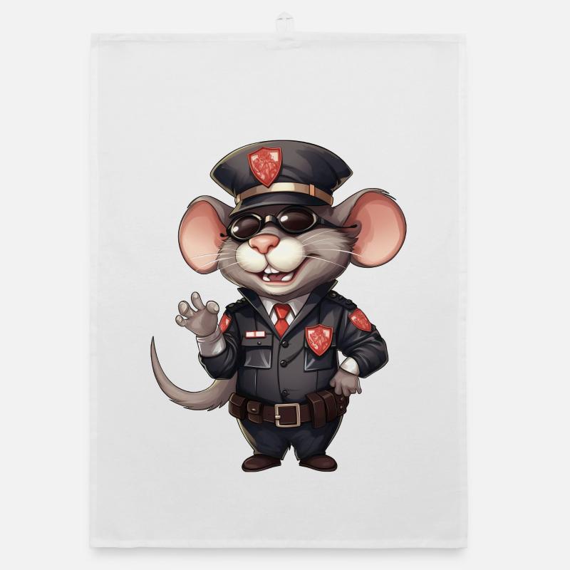 Rats Policeman Organic dish towel