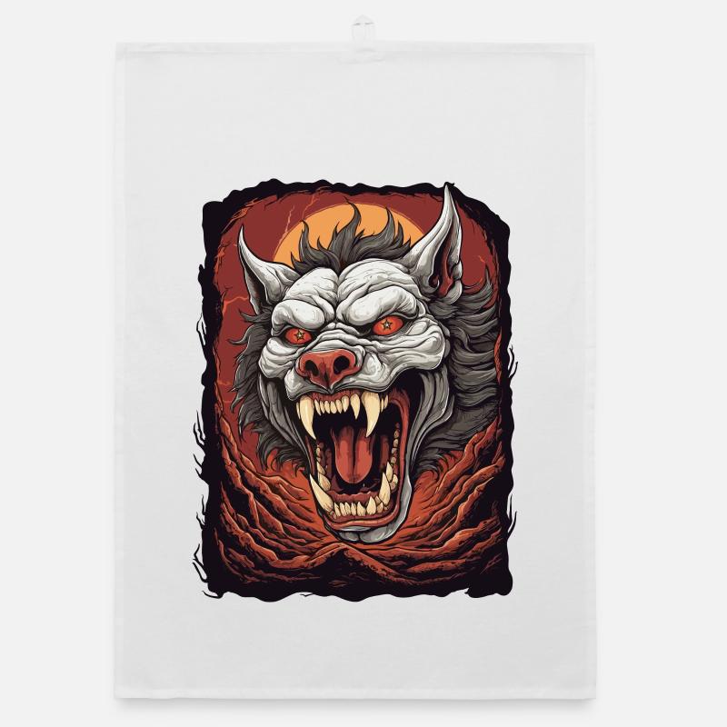 Höllen Dämon Hund Organic Geschirrtuch