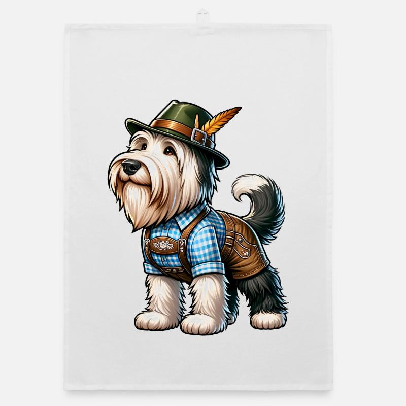 Bearded Collie Hund Bayern Organic Geschirrtuch