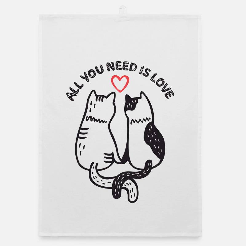 Cats - All You Need is Love Organic dish towel
