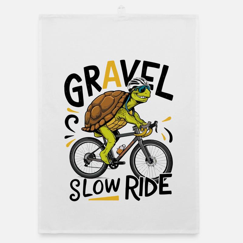 Turtle Cyclist mit Helm und Sonnenbrille Organic Geschirrtuch
