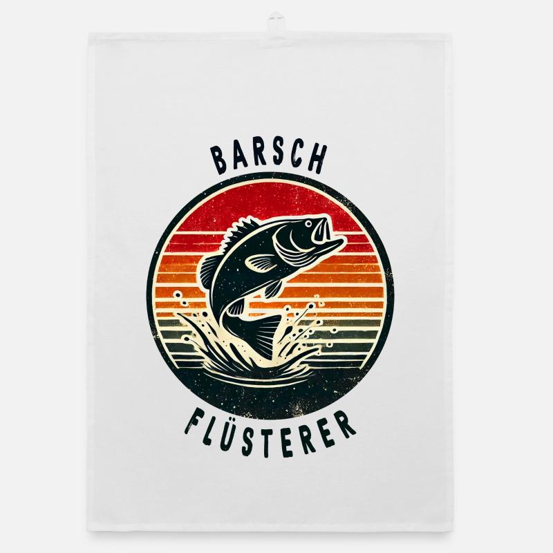 Perch whisper design Organic dish towel