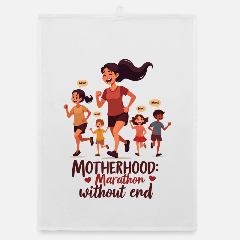 Muttersein: Marathon ohne Ende. Organic Geschirrtuch