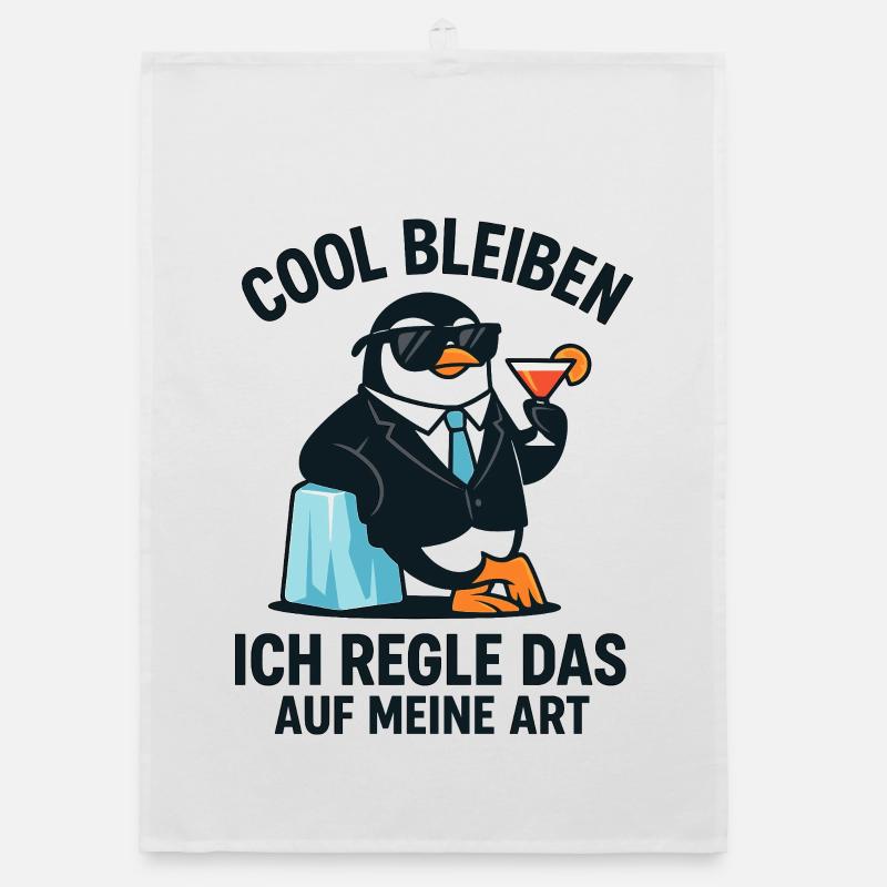 Penguin Cocktail Suit Organic dish towel