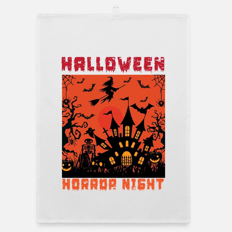 Halloween Horror Night Organic dish towel