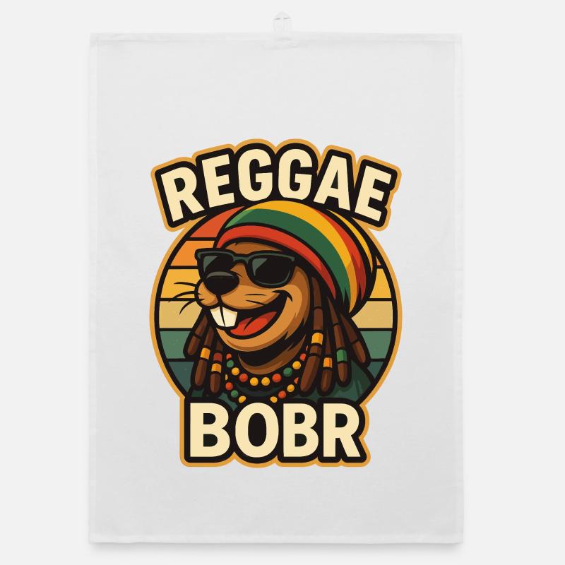 Reggae Bobr – Rasta-Biber Organic Geschirrtuch