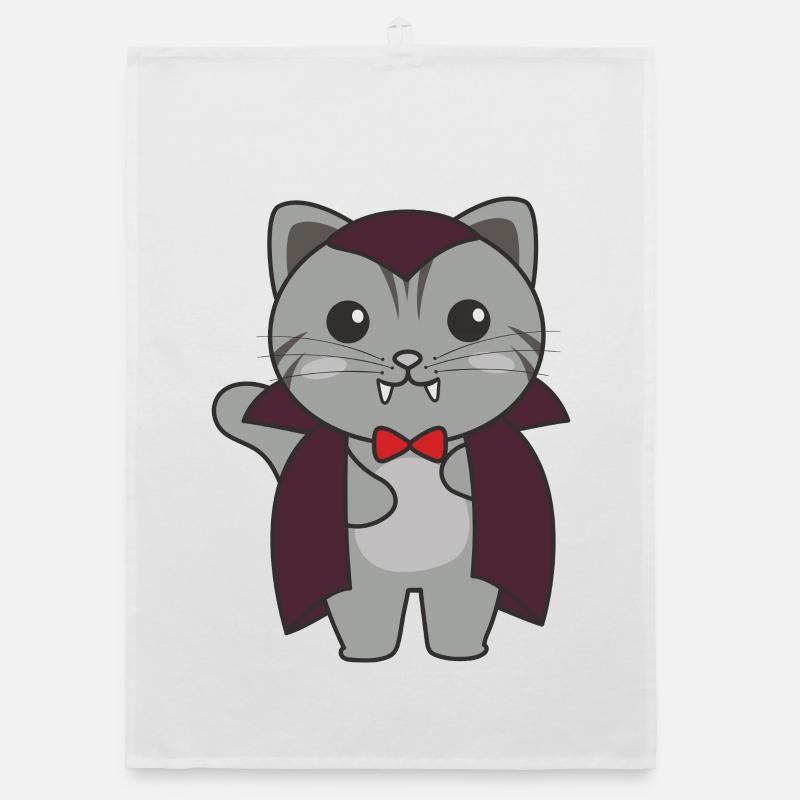 Chat Happy Halloween Mignon Costume de Vampire Torchon bio