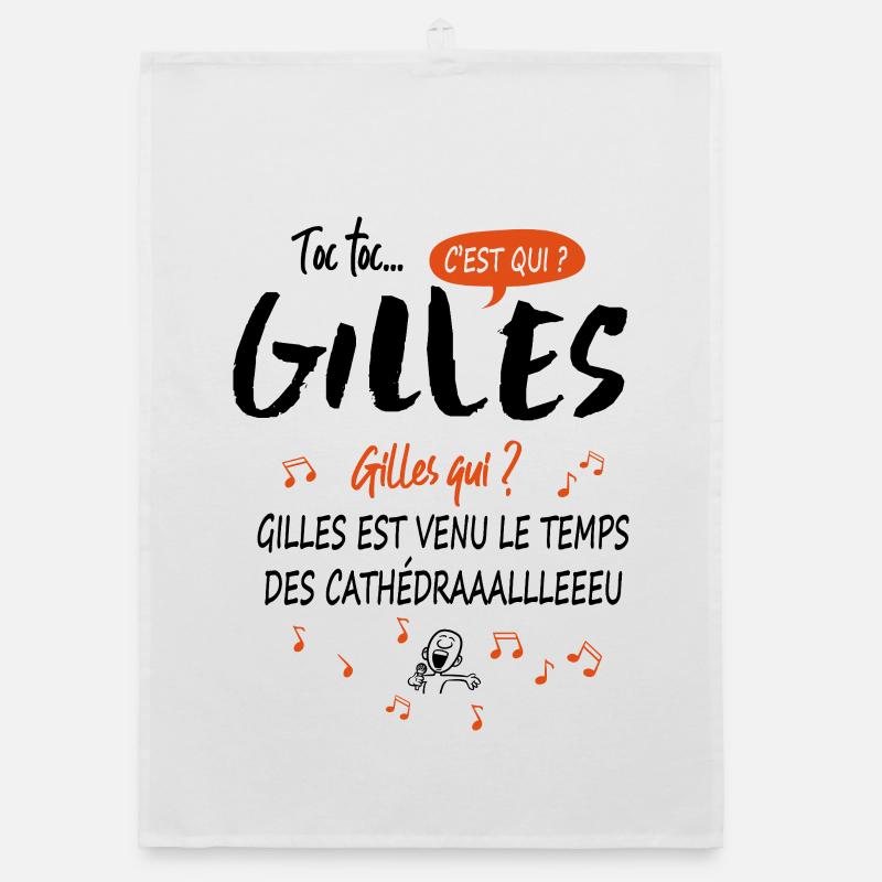 Name Gilles Geburtstag Geschenkidee Mann Organic Geschirrtuch