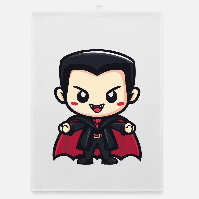Vampir Halloween Niedlich Comic Organic Geschirrtuch