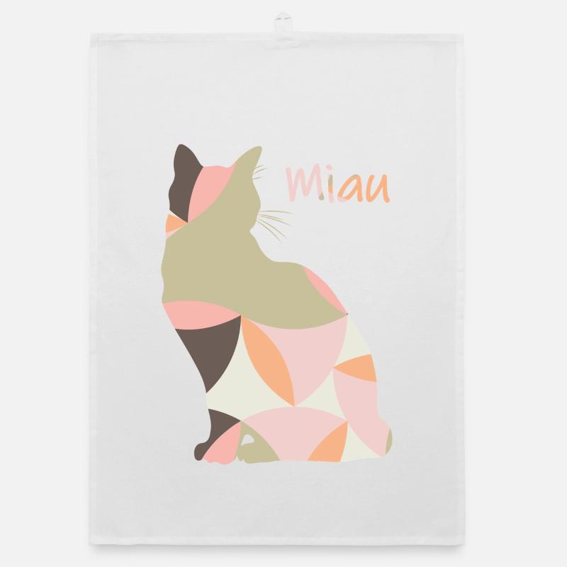 Miaou - Chat - Abstrait Torchon bio