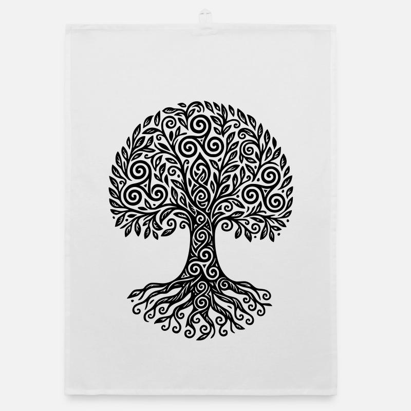 Triskel-Baum des Lebens Organic Geschirrtuch