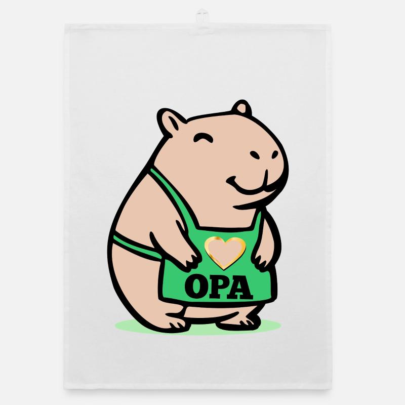 GRAND-PÈRE CHEF CAPYBARA Torchon bio