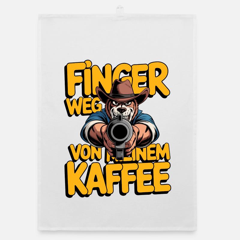 Hands off my coffee dog Organic dish towel