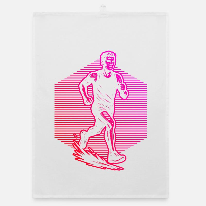 Running illustration for race Organic dish towel