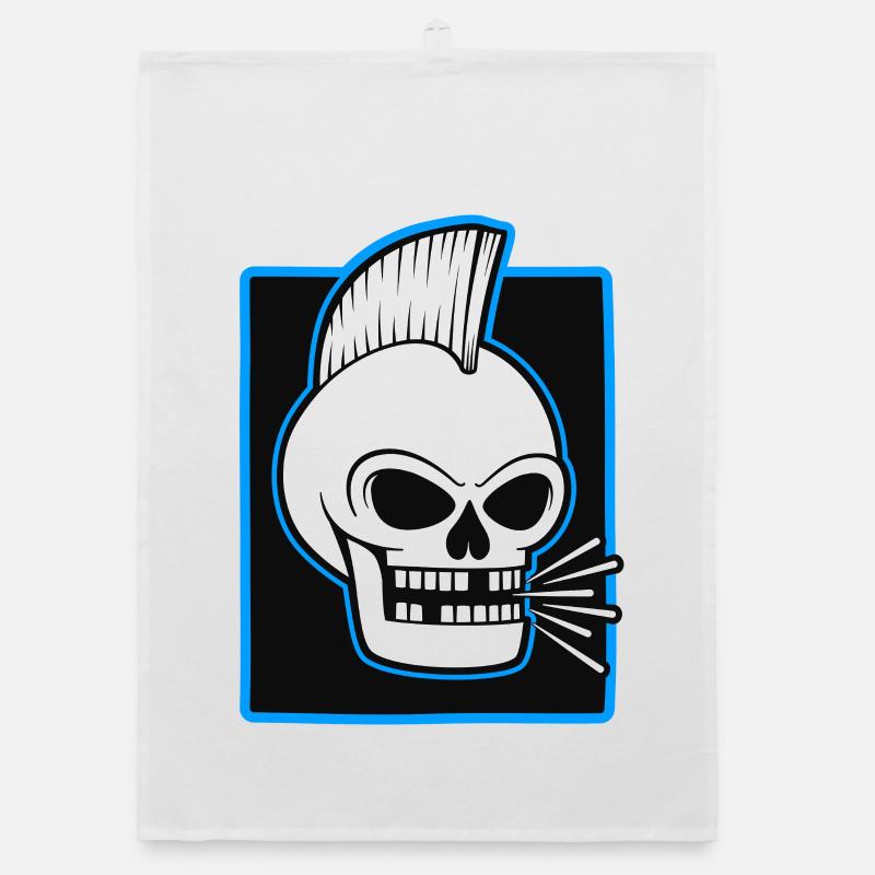 Skull Mohawk Punk Graphic Organic dish towel