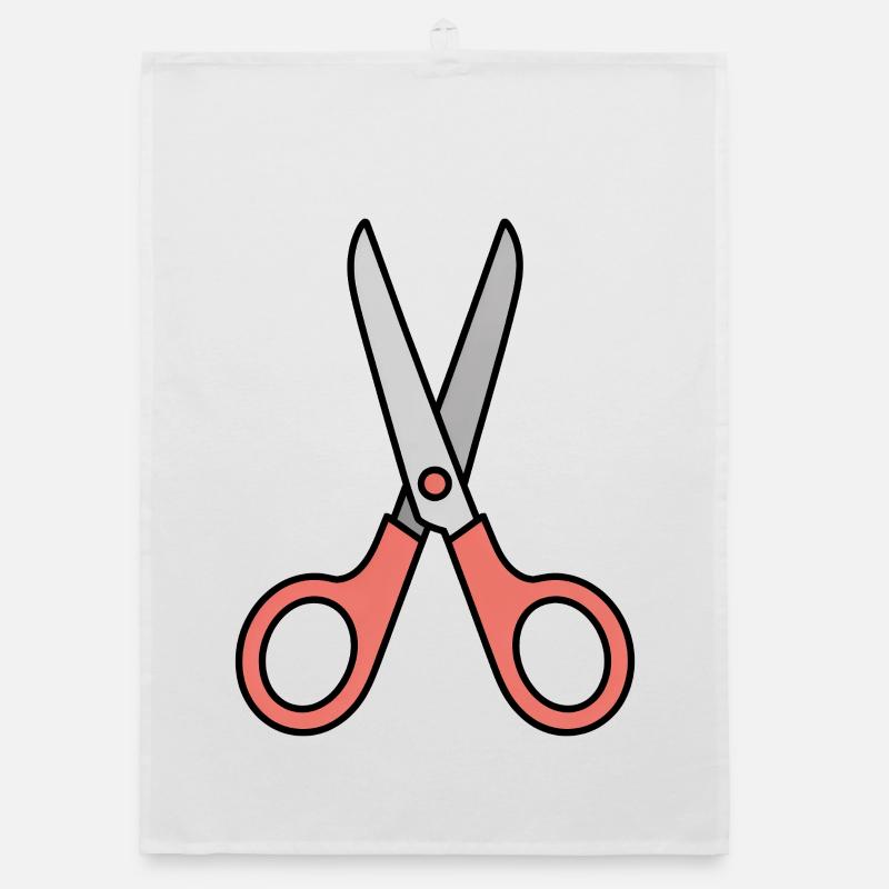 Scissors - Comic Scissors Organic dish towel