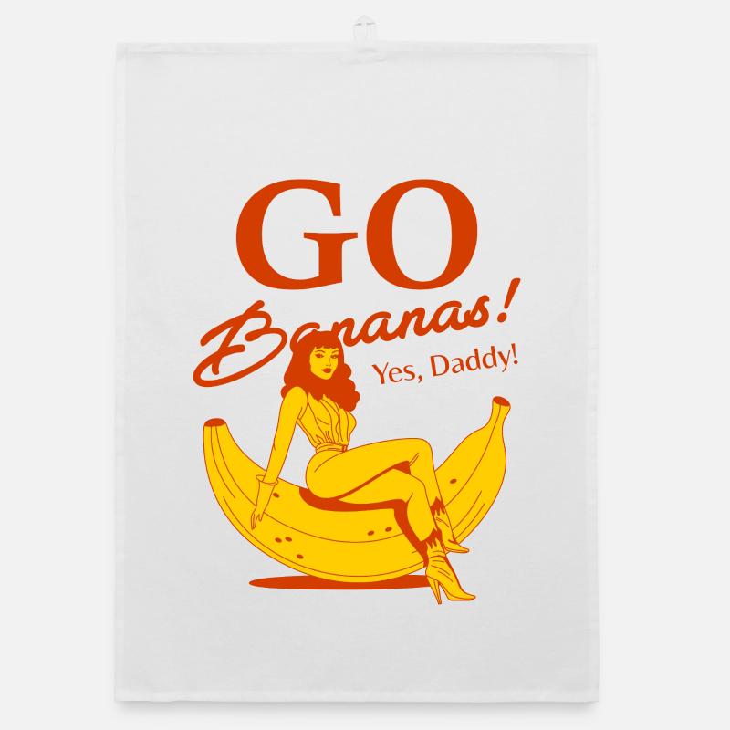 Mädchen auf einer banane Organic Geschirrtuch