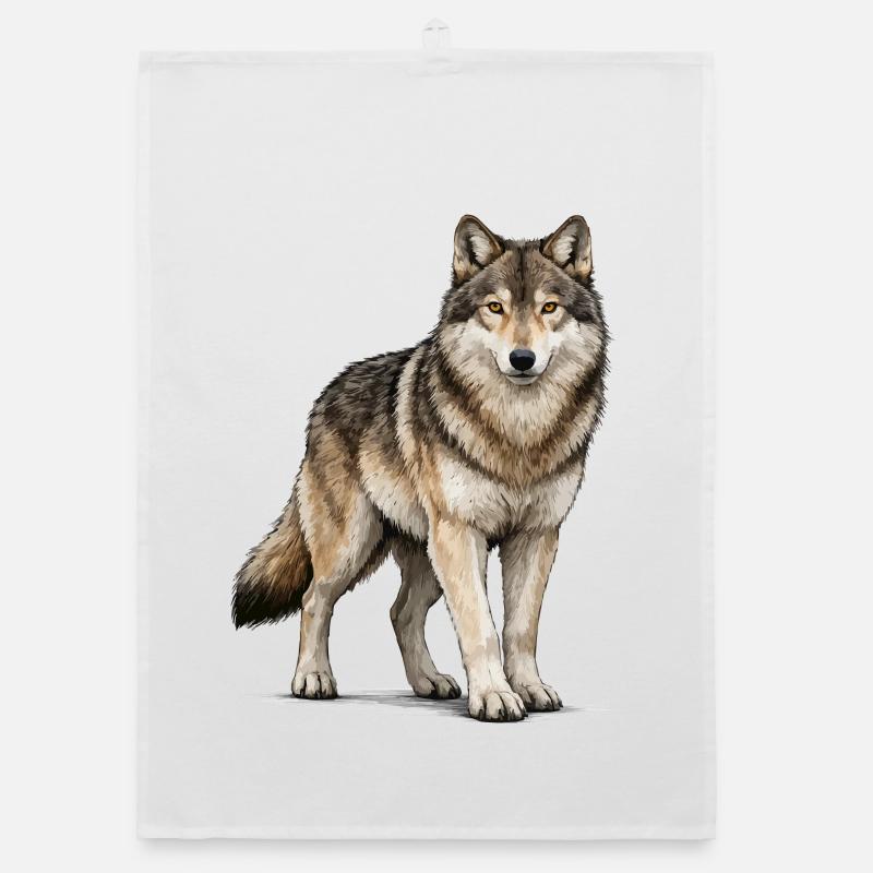 Wolf Animal Organic dish towel