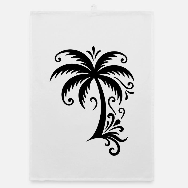 Palm tree icon beach Organic dish towel