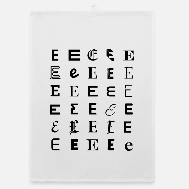 Typography E letter mosaic design Organic dish towel