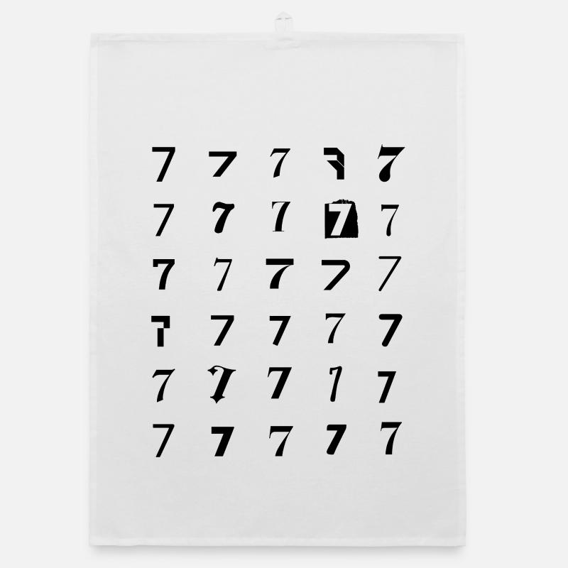 Numéro 7 Numérologie Design typographique Torchon bio