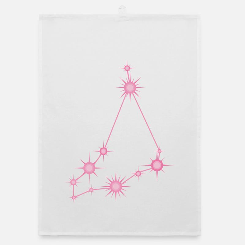 Capricorn Star Constellation Zodiac Pastel Pink Organic dish towel