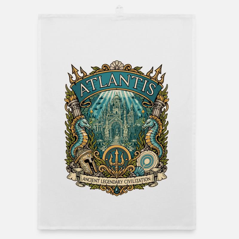 Atlantis: Ancient Sea Citadel Organic dish towel